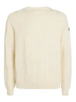 Moncler Virgin Wool Logo Sweater In White