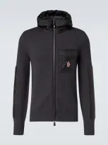 Moncler Wool-blend Jacket In Grey