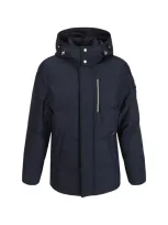 Moose Knuckles Cloud 3q Down Jacket In Navy W/blk Sh