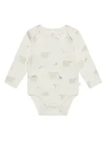 Mori Kids'  Print Long Sleeve Bodysuit In Polar Bear Print