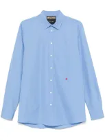 Moschino Heart-embroidered Shirt In Blue