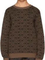 Moschino Kids Brown Jacquard Sweater In 86196 Brown