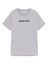 Moschino Kids' Logo-embroidered T-shirt In Grey