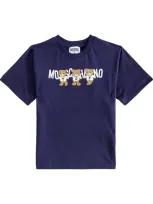 Moschino Kids' Printed Cotton T-shirt In Blue