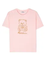 Moschino Kids' Teddy Bear-motif T-shirt In Pink