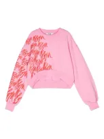 Msgm Kids' Logo-print Sweatshirt In Pink