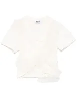 Msgm Ruffled T-shirt In Neutrals