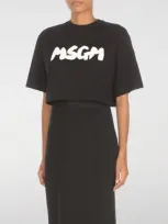 Msgm T-shirt  Woman Color Black In Schwarz