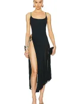 Mugler Slit Dress In Black