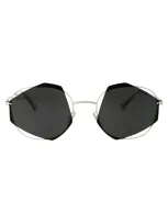 Mykita Sunglasses In 424 Antique White/black Darkgrey Solid