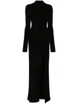 Nanushka Long-sleeve Towelling Maxi Dress In Black