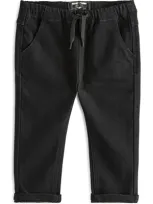 Next Kids' Straight Leg Drawstring Jeans In Black