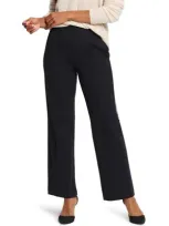 Nic + Zoe Nic+zoe Seamed Pull-on Wide Leg Knit Pants In Black Onyx