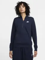 Nike Women's  Sportswear Club Fleece 1/2-zip Sweatshirt In Blue