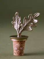 Nkuku Oak Leaf Brass Bottle Stopper