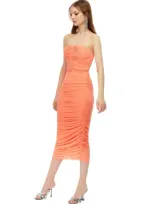 Nocturne Strapless Long Dress In Open Orange