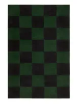 Nordic Knots Square By ; Flatweave Area Rug In Green; Size 6' X 9'