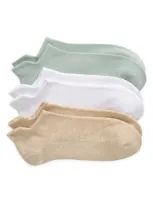 Nordstrom 3-pack Everyday Tab Ankle Socks In Green -oatmeal Heather