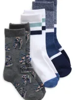 Nordstrom Kids' 6-pack Assorted Quarter Crew Socks In Multi Bmx Rex Pack