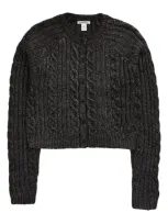 Nordstrom Kids' Sparkle Cable Cardigan In Black