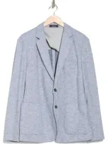 Nordstrom Knit Cotton Blend Sport Coat In Grey - Navy Tempest Weave