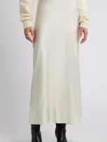 Open Edit Bias Cut Maxi Skirt In Ivory Dove