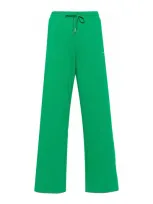 P.a.r.o.s.h Logo-embroidered Straight Trousers In Green