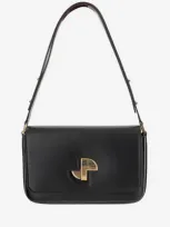 Patou Le Classic Lock Leather Bag In Black