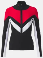 Perfect Moment Jg Thermal Half-zip Top S In Red-black