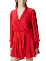 Pinko Melun Crepe Dress In Salsa Red