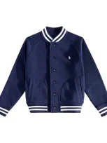 Polo Ralph Lauren Kids' Cotton-blend Fleece Bomber Jacket In Blue