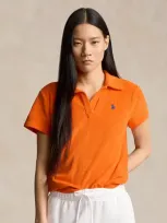 Polo Ralph Lauren Shrunken Fit Terry Polo Shirt In Orange