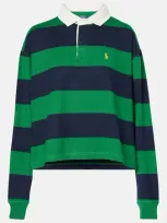 Polo Ralph Lauren Striped Cotton Jersey Polo Shirt In Green