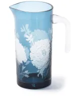 Polspotten Blue Peony Glass Pitcher