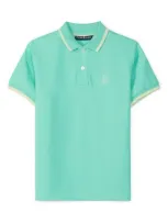 Psycho Bunny Kids' Bunny Tipped Piqué Polo In Electric Green