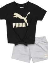 Puma Babies' Girls Preschool   T-shirt & Bike Shorts Set In Black