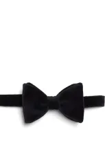 Ralph Lauren Purple Label Velvet Bow Tie In Black