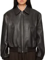 Recto Brown Ben Shrunken Leather Jacket In Dark Brown