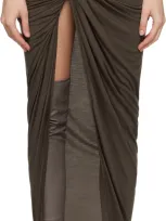 Rick Owens Taupe Porterville Twist Edfu Maxi Skirt In 184 Taupe