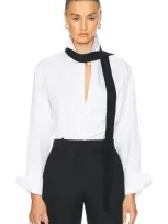 Rohe Detachable Tie Shirt In Optic White