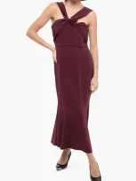 Roland Mouret Asymmetric Cady Midi Dress In Multicolor