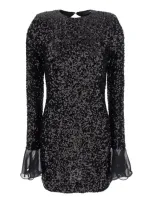 Rotate Birger Christensen Rosita Dress Sequins Mini Ls Dress In Black