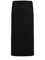 Rotate Birger Christensen Midi Skirt Rotate Made Of Bouclé In Black