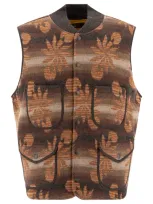 Rrl Wool-cashmere Snap-front Jumperwaistcoat In Multi