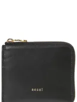 Sacai Bicolor Half Wallet In Black