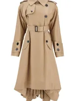 Sacai In Pelle Gabardine Trench