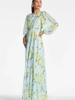 Sachin & Babi Bianca Gown In Sky Citrine Floral