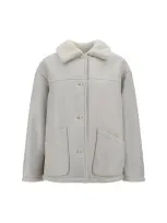 Salvatore Santoro Leather Jacket In Ivory