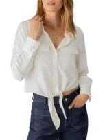 Sanctuary Lifetime Tie Front Shirt In Chalk