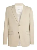 Sandro Virgin Wool-blend Blazer In Beige